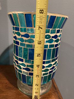 Beautiful blue stained glass vase Thumbnail