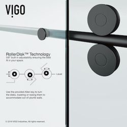 VIGO Elan 74-in H x 52-in to 56-in W Frameless Bypass/Sliding Matte Black Shower Door (Clear Glass) Model #VG6041MBCL5674 Thumbnail