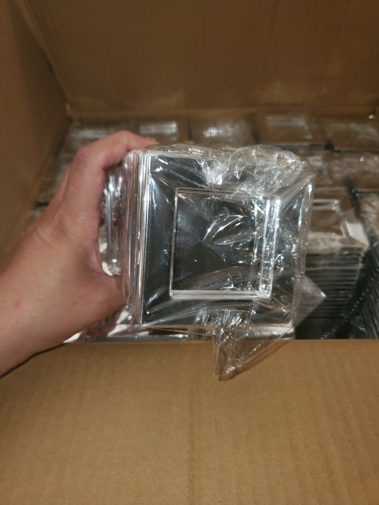 500 Silver 3" square Dessert Plates Plastic