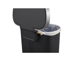 Better Homes&Gardens 14.5 Gallon Plastic Semi Round Kitchen Step Trash Can,Black Thumbnail
