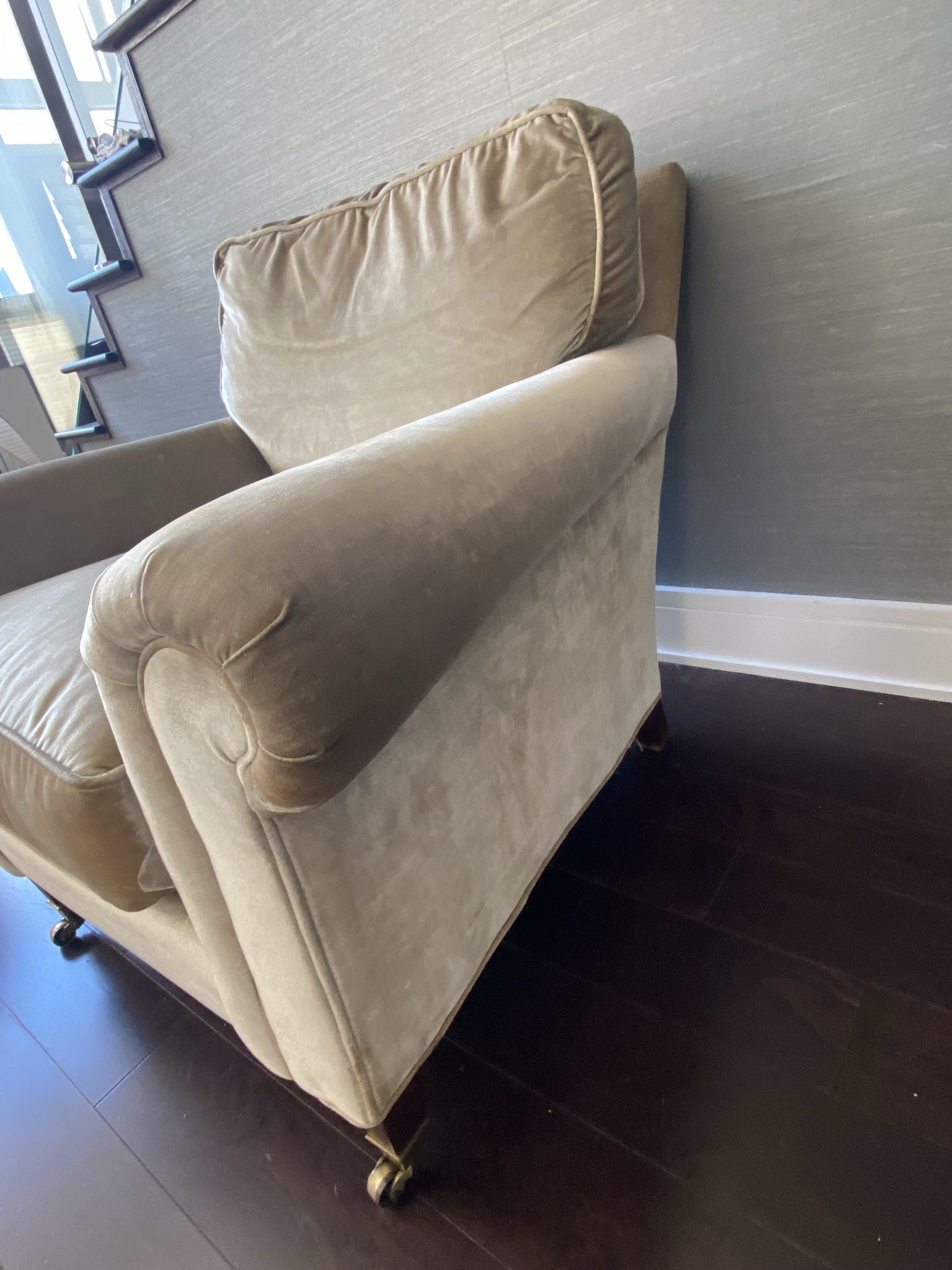 Chair, Safavieh, “Lee” Chair In Crushed Velvet Sage Green