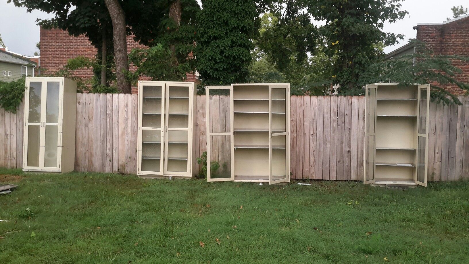 Metal carts and metal cabinets with stainless steel shelves