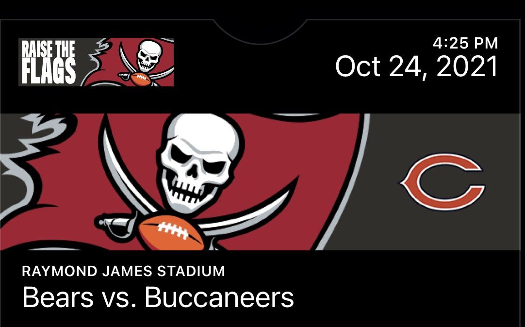 2 Tickets For The Game Today Bucs Vs Bears