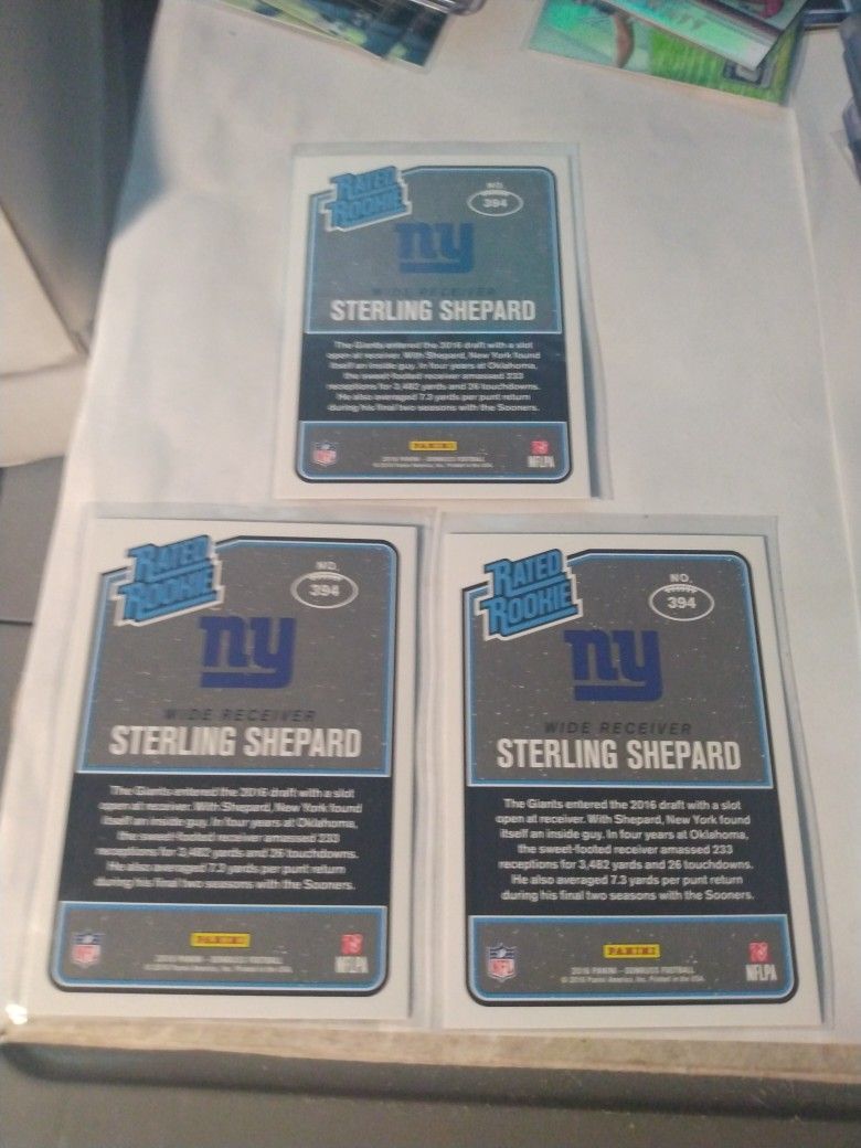 2016 Donruss Sterling Shepard Press Proof Rookie Football Card Lot Of 3 New York Giants