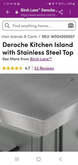 Stainless Steel Top Kitchen Island Thumbnail