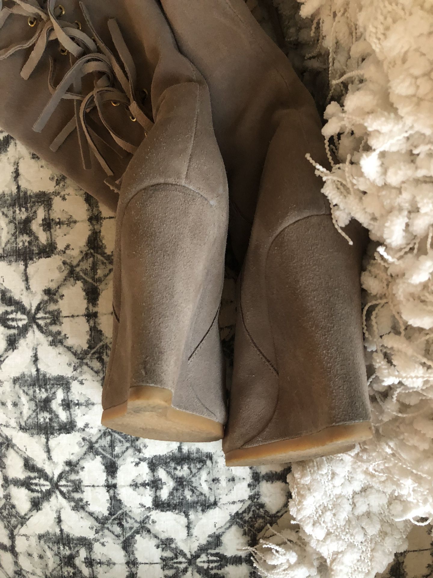 COACH Dollie Fringe Leather Boots Size 8.5
