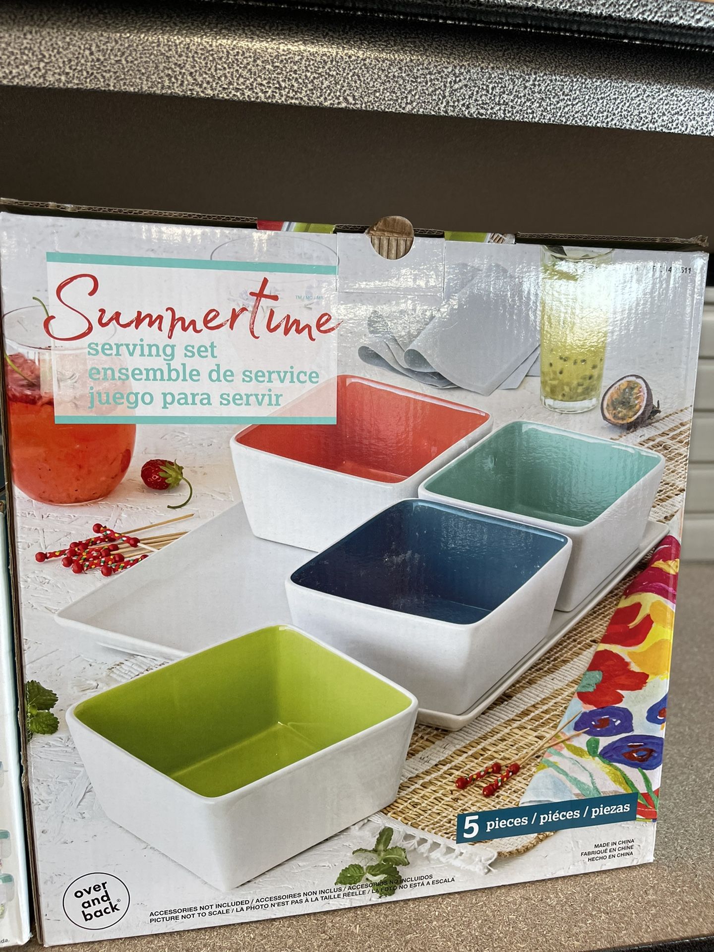Overandback 5-piece "Summertime" Platter and Bowl Set