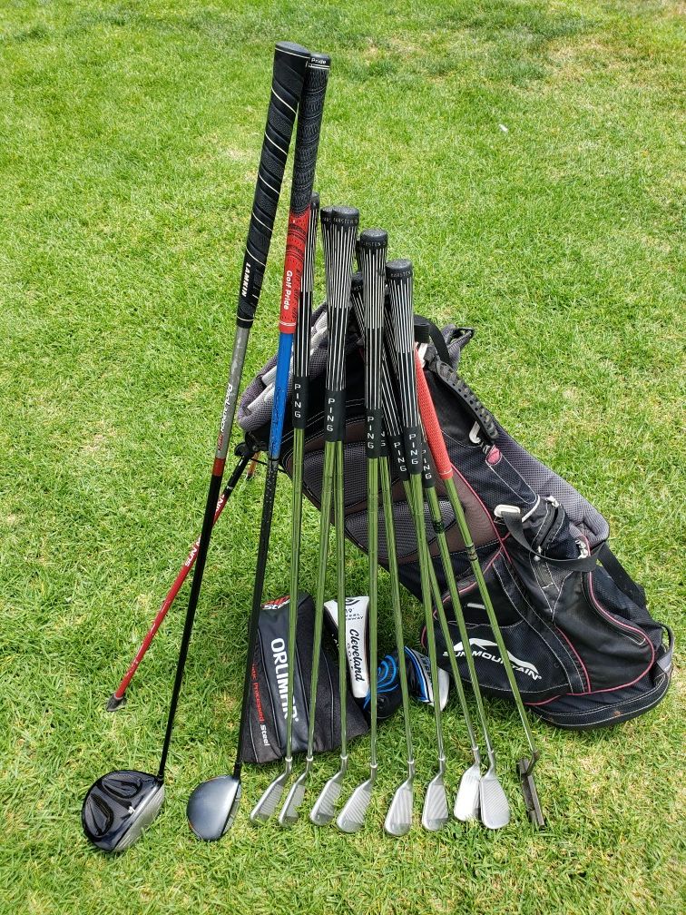 Complete Ping Golf Set King Cobra Driver, Callaway Wood, Ping Putter, Sun Mountain 6 way Stand