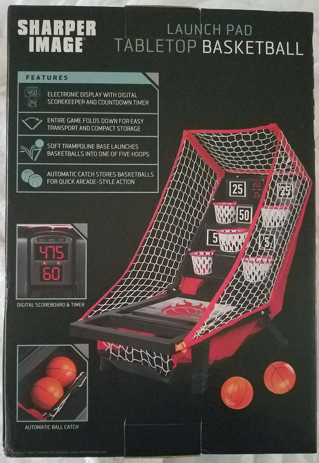 Basketball Game Sharper Image Arcade Tabletop Launch Pad 1 or 2 Player Scorekeep for sale online 