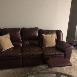 Reclining Leather Couch  Thumbnail