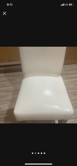 White Leather Barstools / Chairs (4 available) Thumbnail