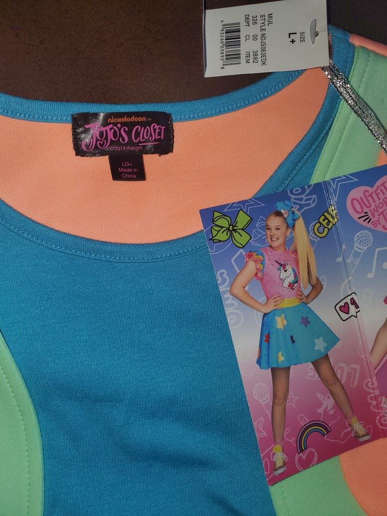 Jojo’s Siwa Bow Birthday Dress Party Halloween Girls Large 10-12 NWT