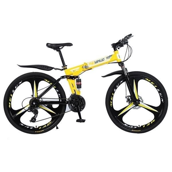 26 inch 21 Speeds Folding Mountain Bikes High Carbon Steel Bicycle Three Knives Wheel Shockproof Mountain Bike Adult