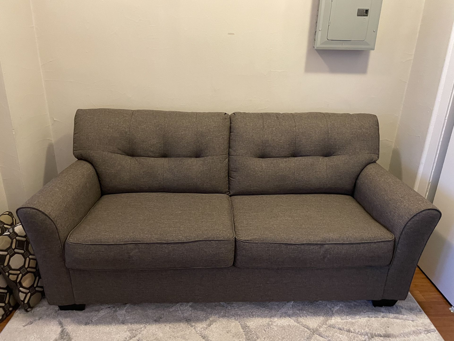 Grey Sofa+Fold out Mattress