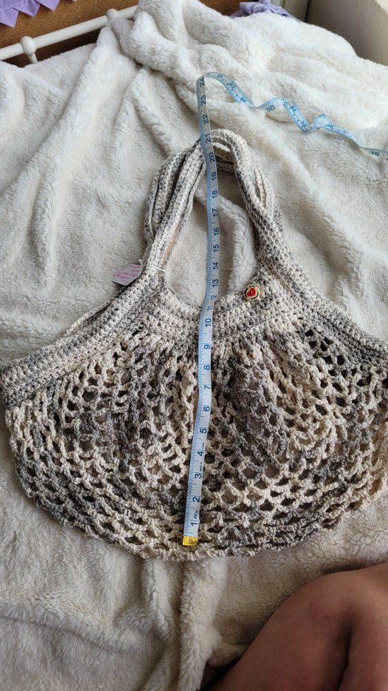 Crocheted French Style Market and produce bag.