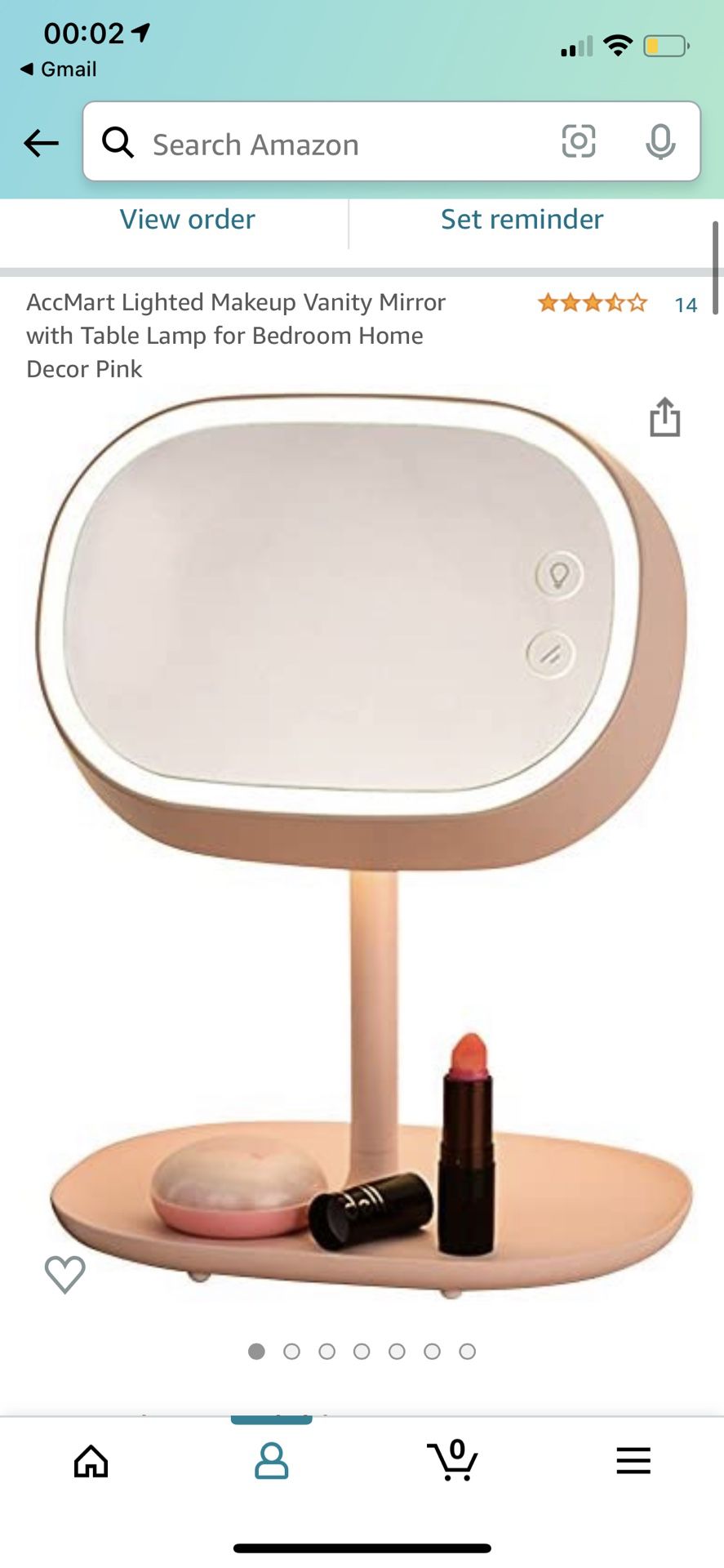 Makeup mirror adjustable LED Pink
