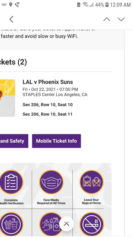 Lakers VS Suns Tickets.