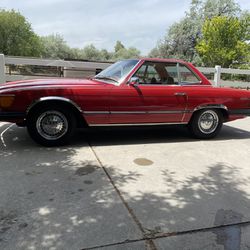 1974 450 SL  Mercedes’ Roadster Coup Classic Collector Car      Mercedes Red    Palomino Interior  Thumbnail