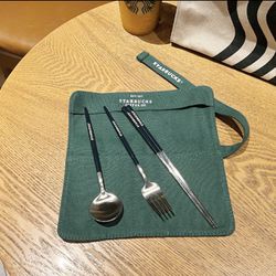 spoon fork chopstick set with case Thumbnail