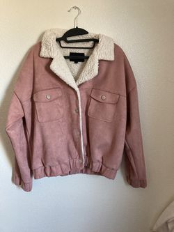 Women’s Rose Pink Suede Jacket  Thumbnail