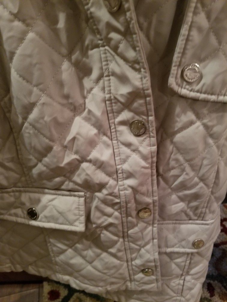Calvin Klein Jacket, Beige Cream Khaki, Size Medium, Rain Jacket
