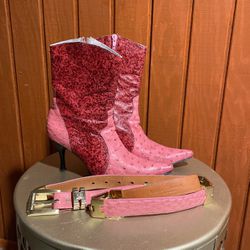 Women Cowgirl Boots. Pink Boots Thumbnail