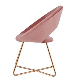 Blush Pink Velvet Cushioned Accent Chair for Bedroom, Living Room, Vanity Chair, Accent Chair with Gold Legs Thumbnail