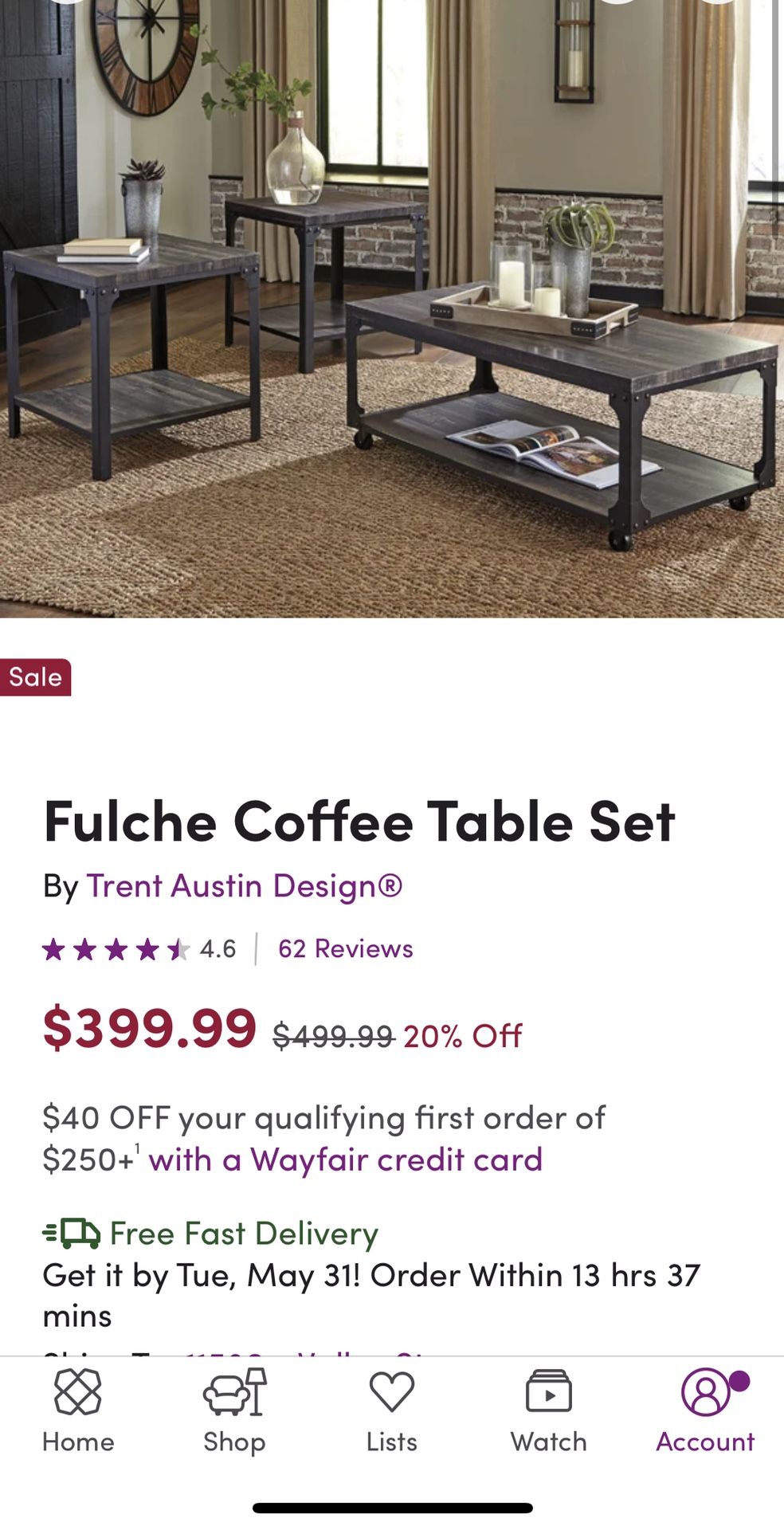 3 Piece Coffee Table Set