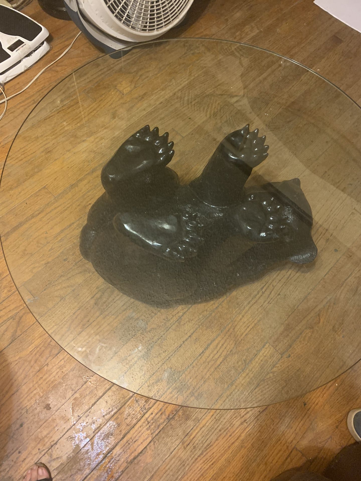AWESOME UNIQUE SCULPTURAL BLACK BEAR COFFEE TABLE -1970’S