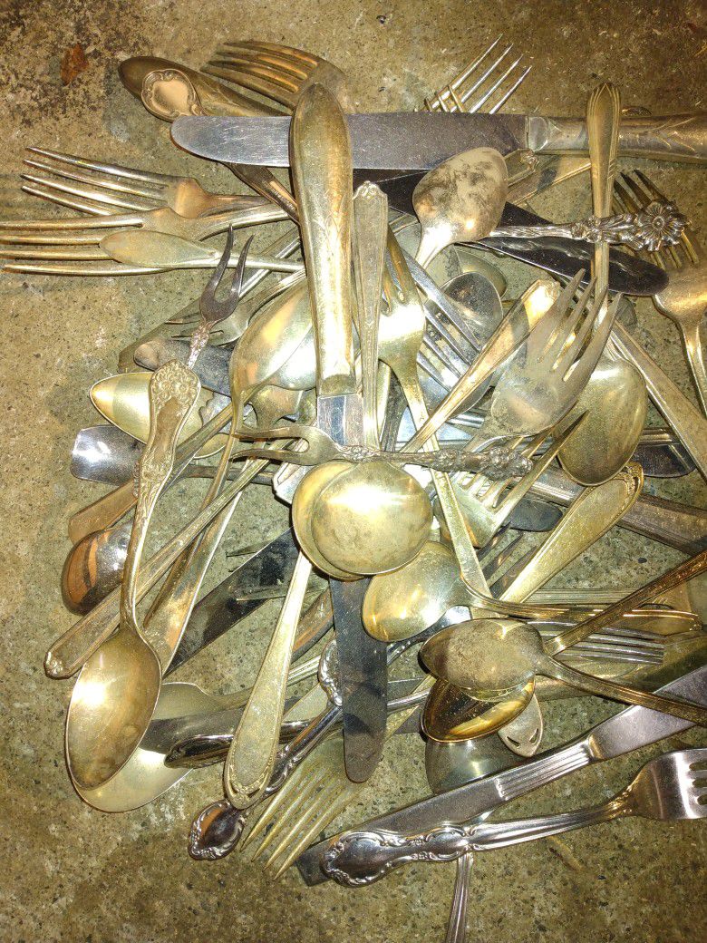 Box Of Cutlery Utensils Old Stuff