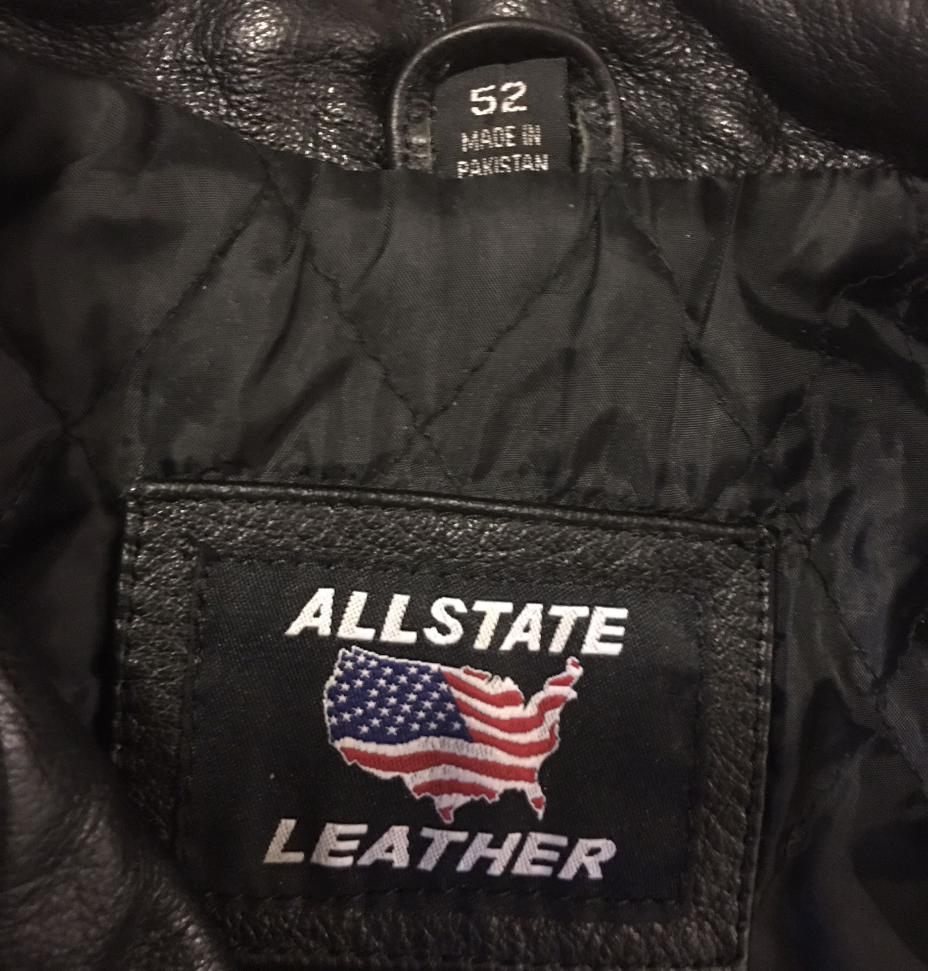 New ALLSTATE GENUINE LEATHER Biker Vest-Size 52