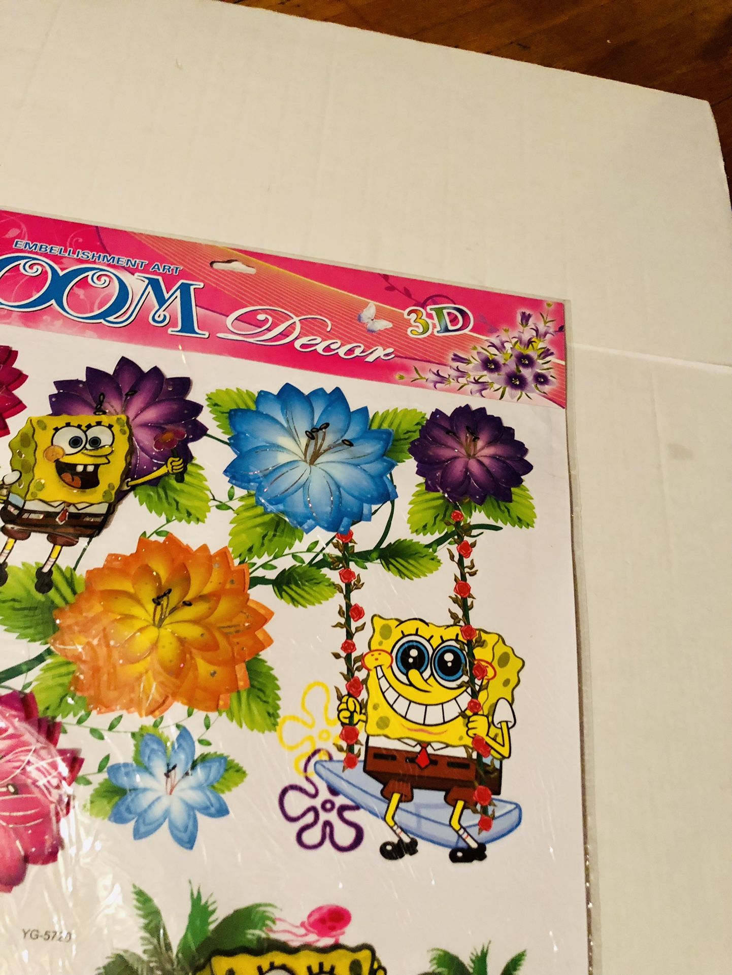 Sponge Bob 3D Wall, Mirror or Window Sticker Absolutely Stunning Some of the Decals Pop out and look realistic 30x20 Inches 5 available listing is