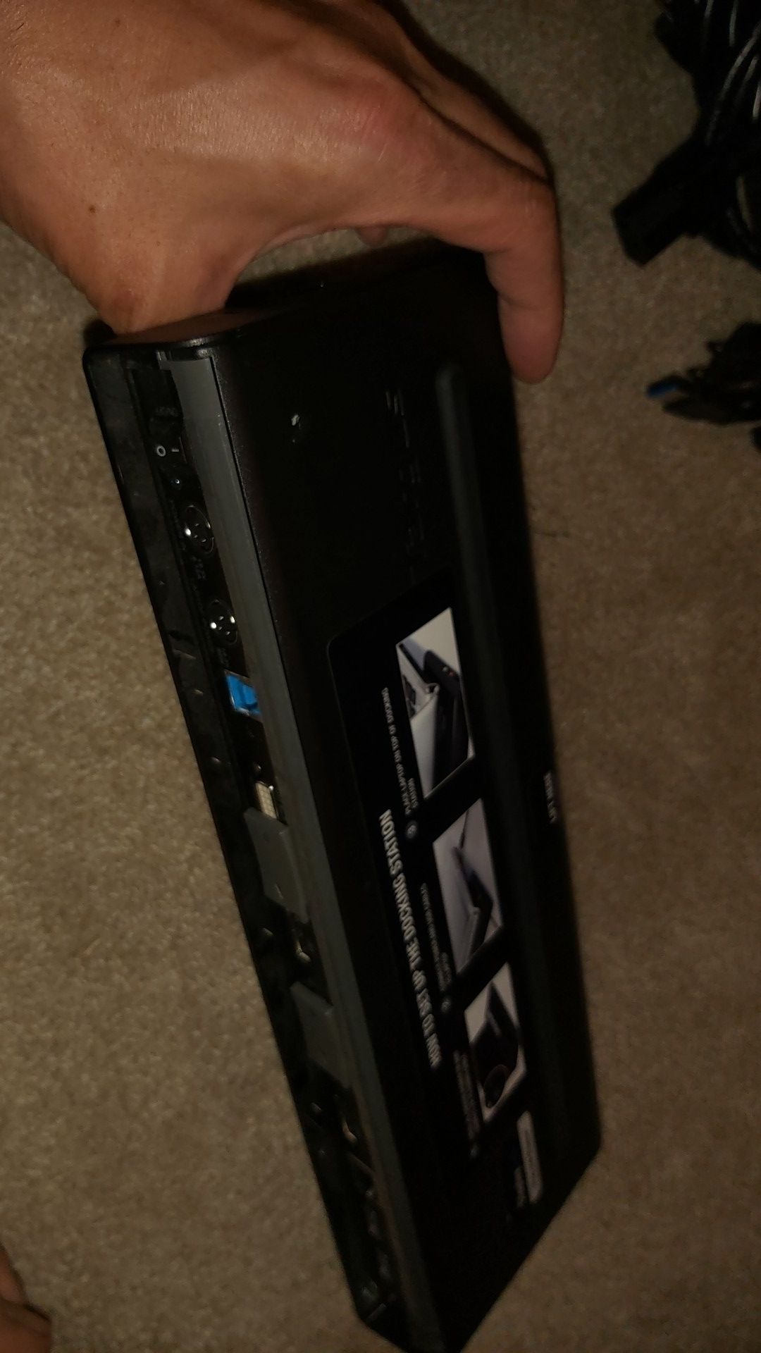 Lenovo dual monitor setup with stands and cables