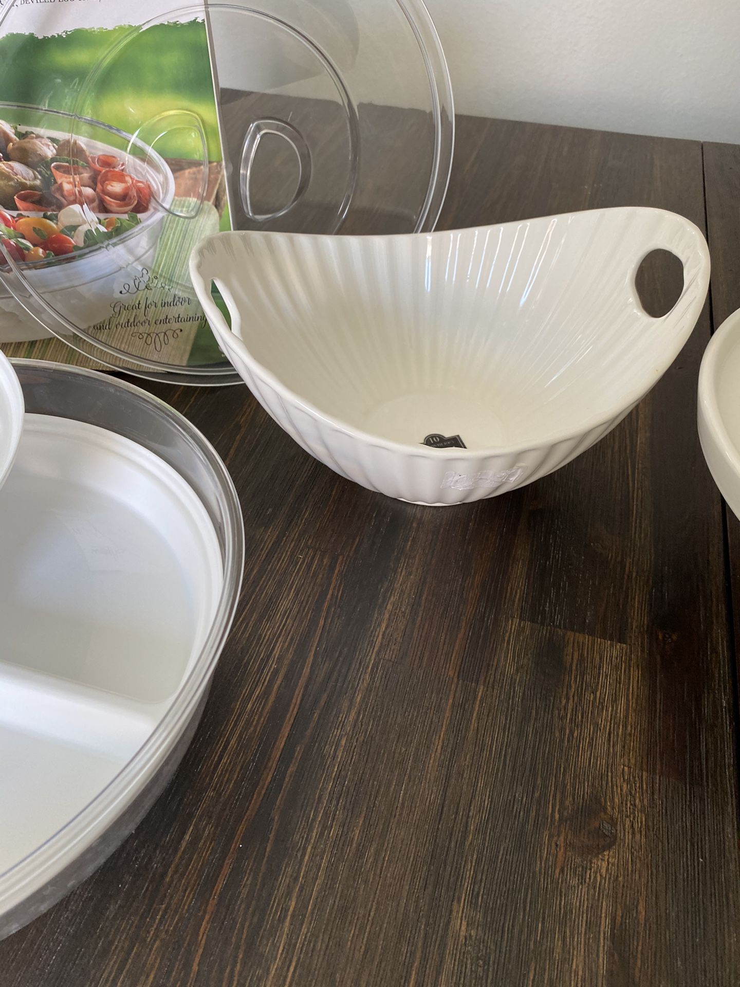 3 Items -cake plate/bowl/serving chiller