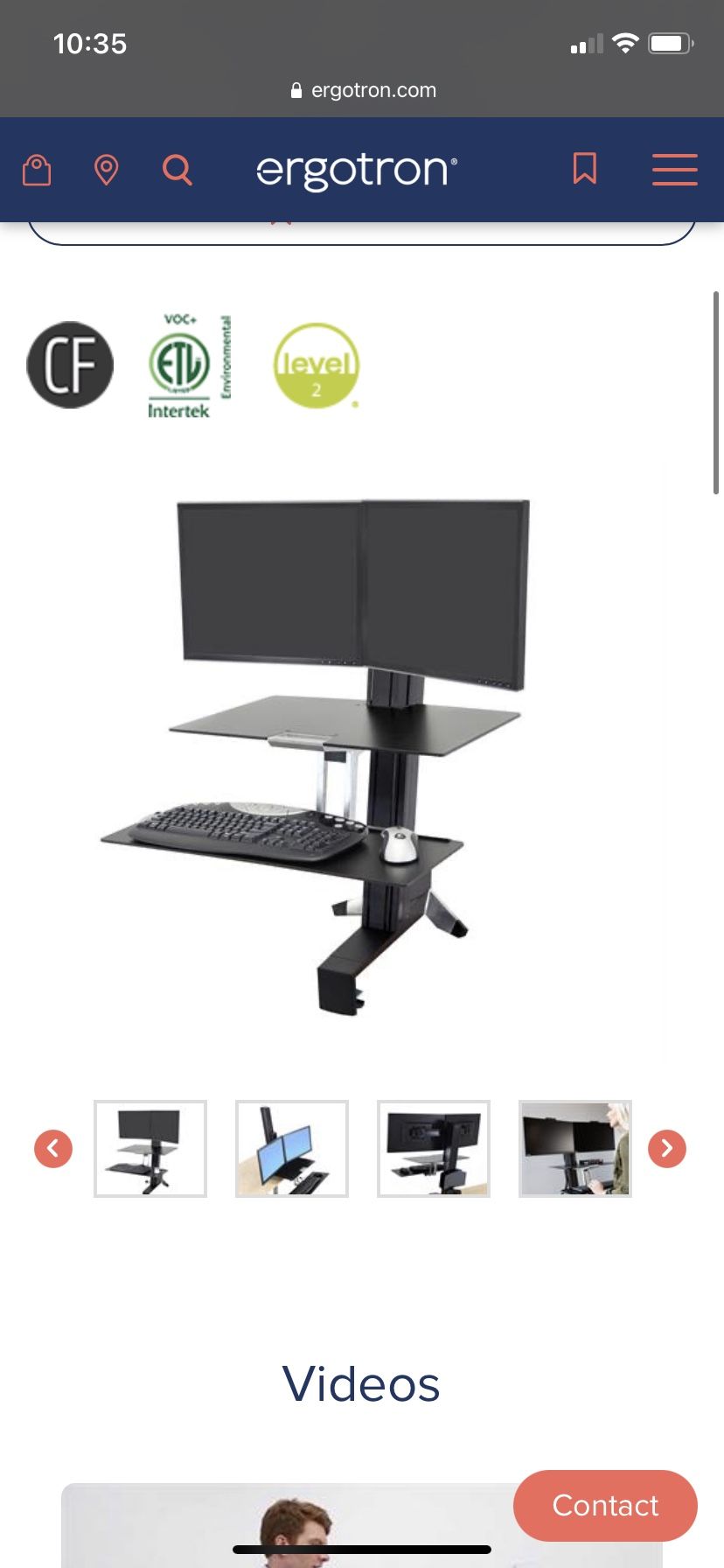 Ergotron Dual Monitor Sit/Stand Station