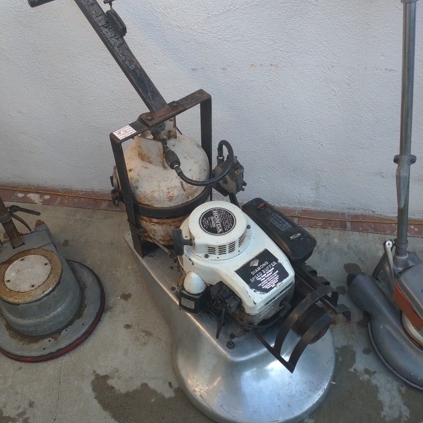 Diamond Propane Speed Buffer And Two Floor Scrubbers For Commercial Floor Waxing