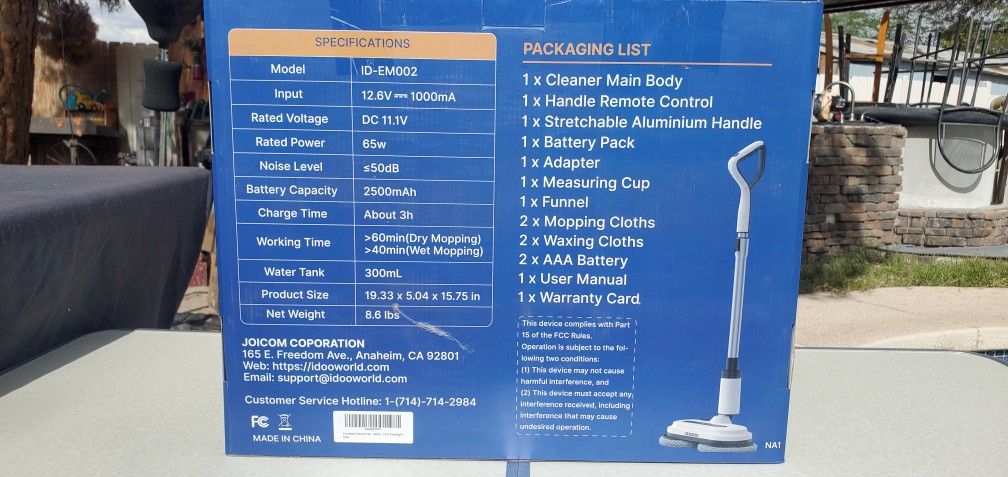 $70 IDOO MULTIFUNCTIONAL CORDLESS ELECTRIC SPIN MOP