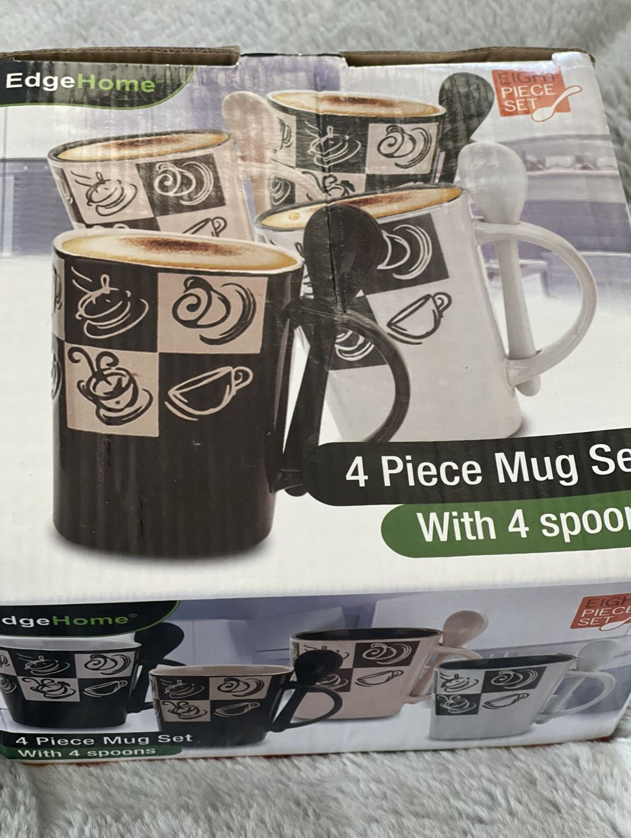 8 Piece Mug Set  With Spoons 