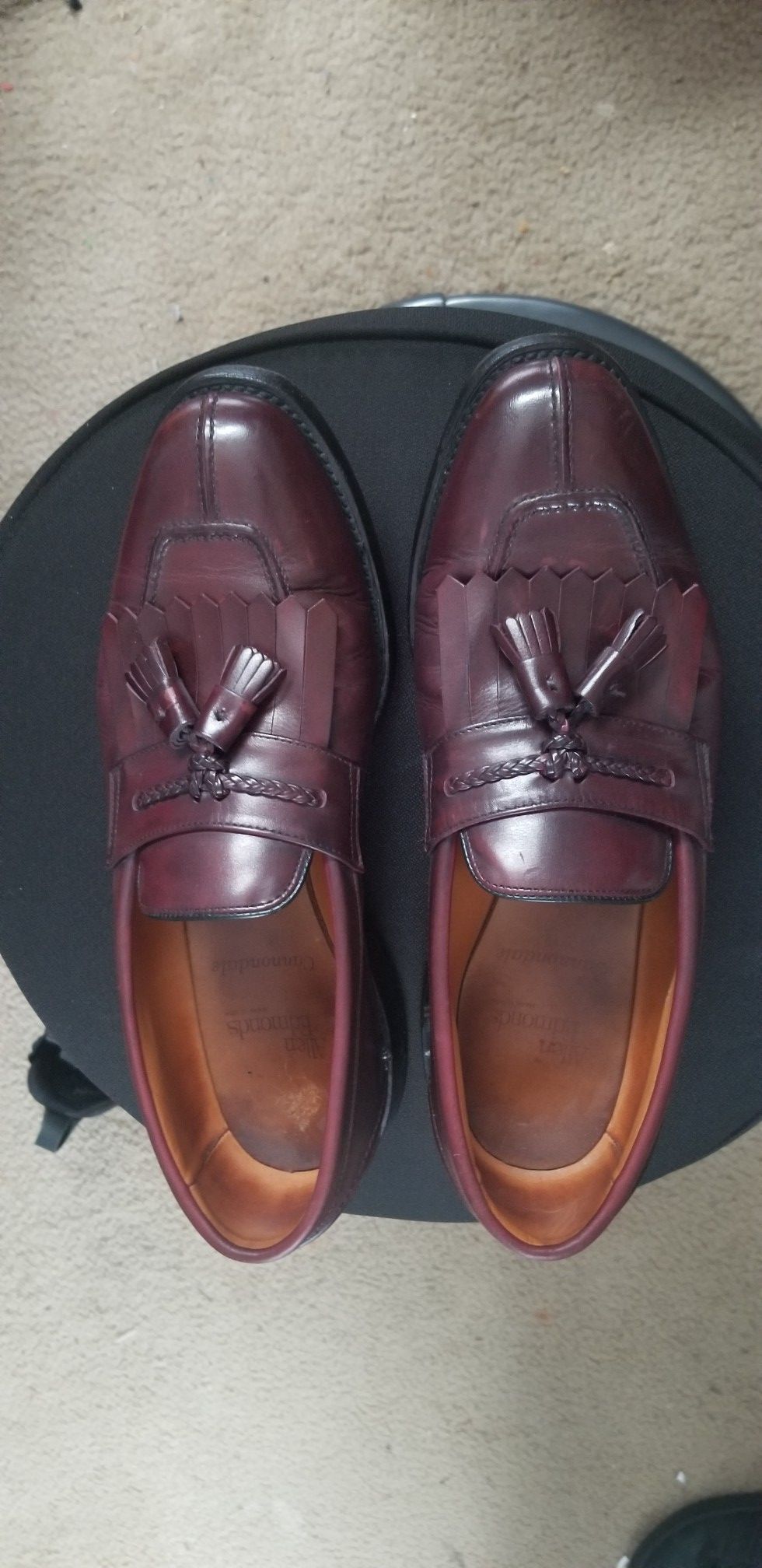 Allen Edmonds Cannondale Men Merlot Split Toe Tassel Kiltie Loafers 10D