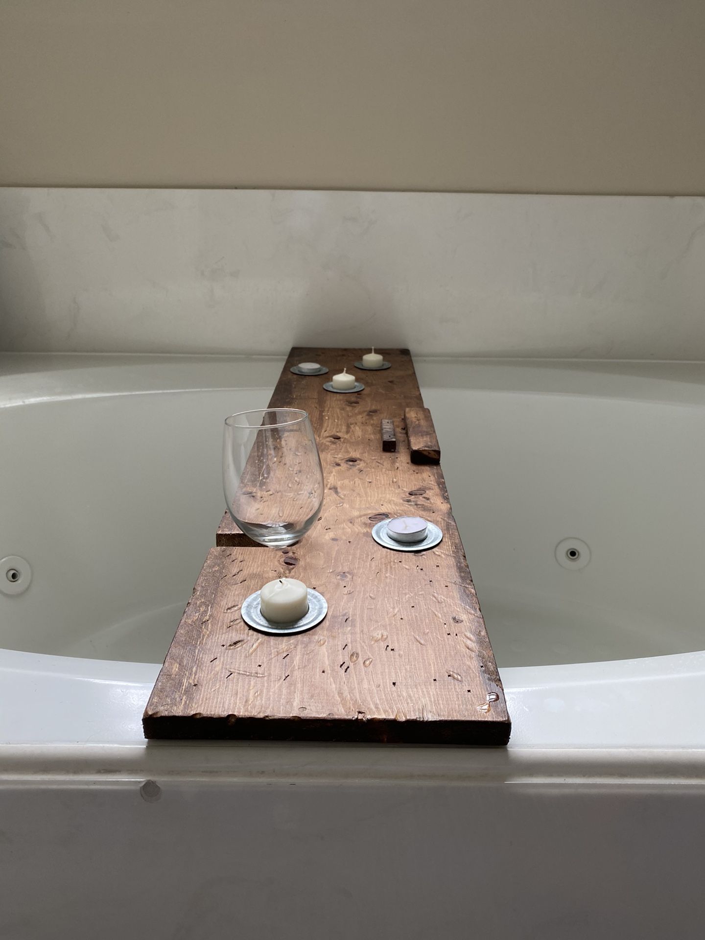 Rustic Wooden Bath Caddy