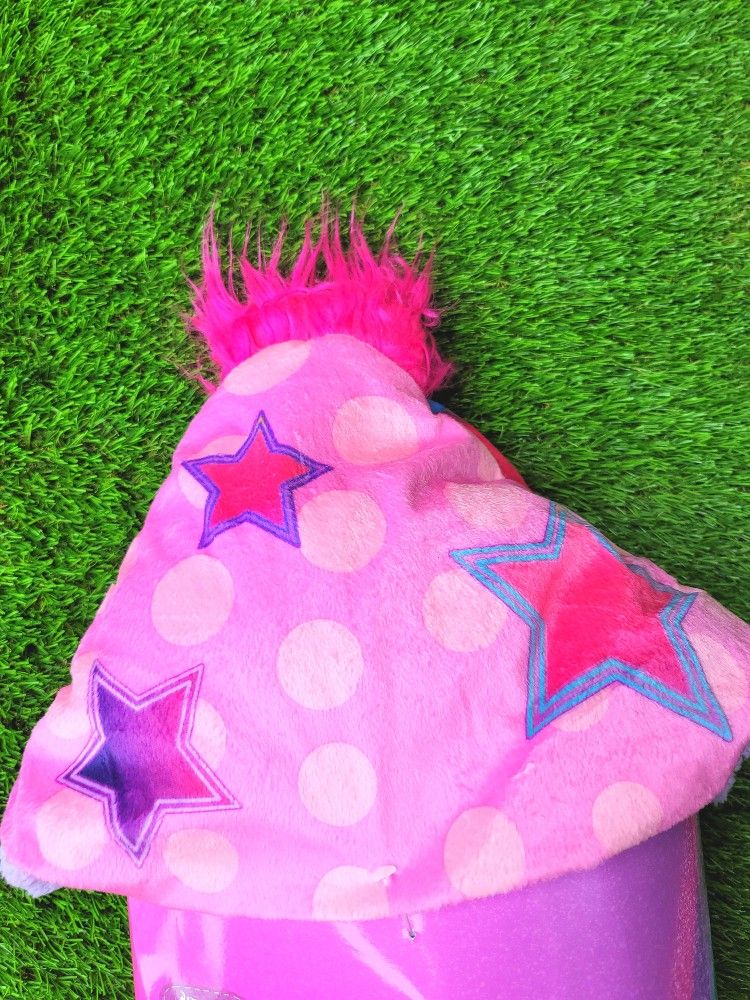 NEW Trolls World Tour Snuggle Wrap Hooded Cape Kids Pink Throw Blanket 29" X 55".