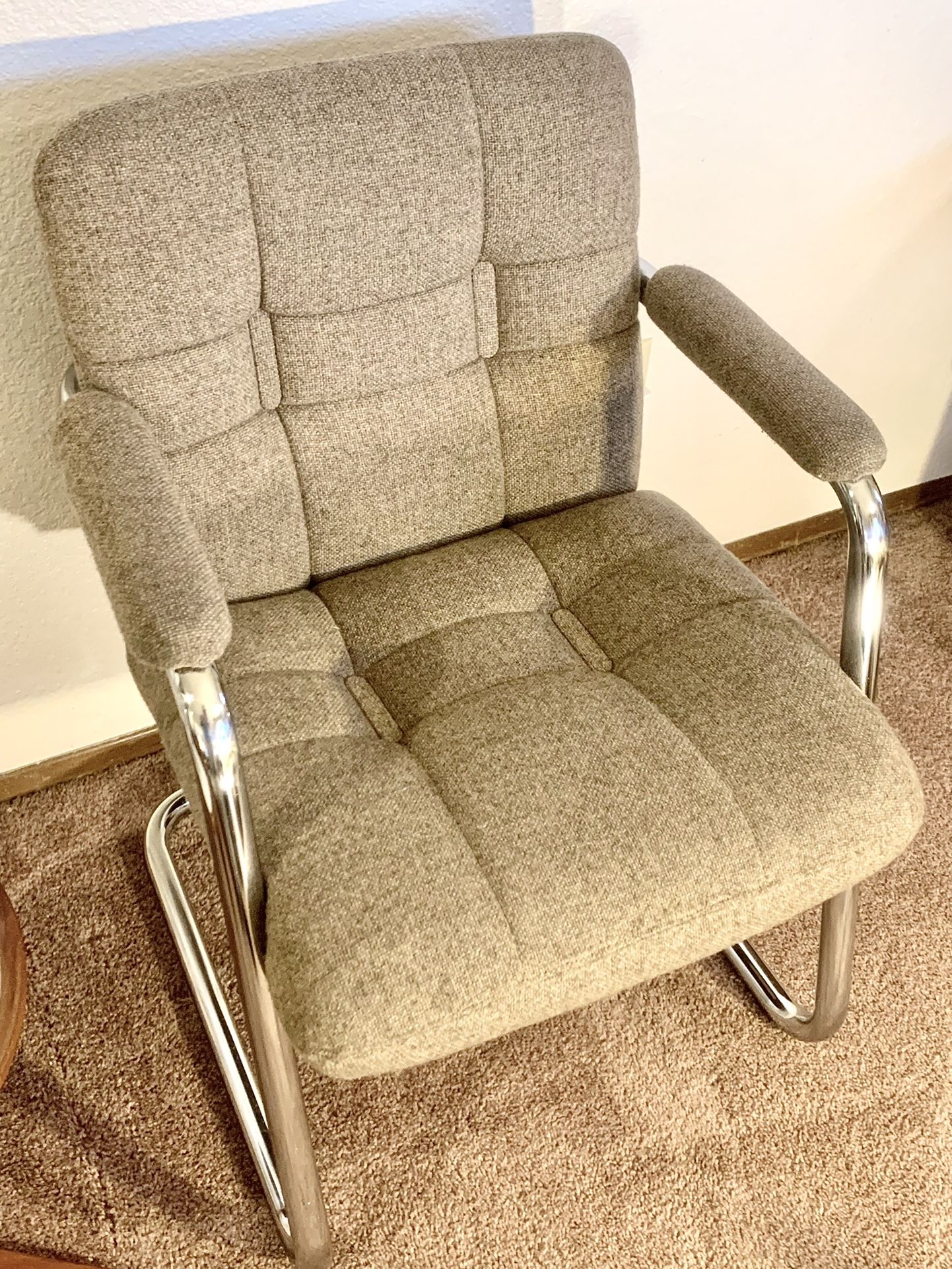 Vintage Milo Baughman Mid Century Modern Cantilevered Chair For ChromeCraft