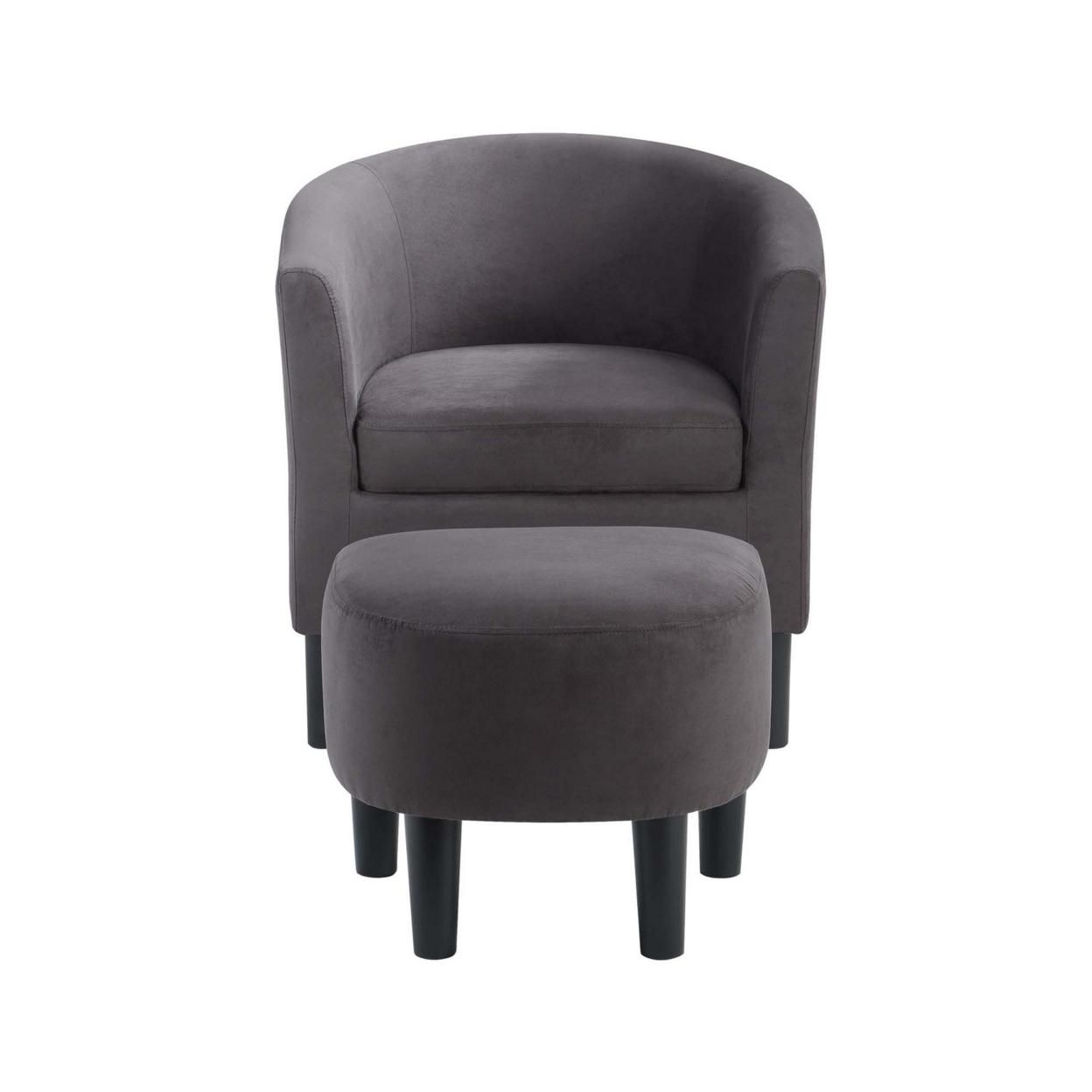 Take a Seat Churchill Accent Chair with Ottoman, Dark Gray