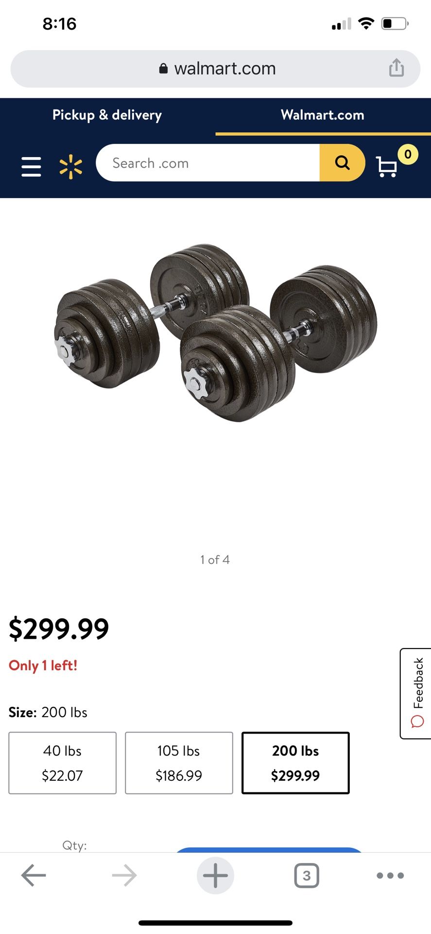 2 Sets Of Dumb Bells With About 75Ilbs Of Weight