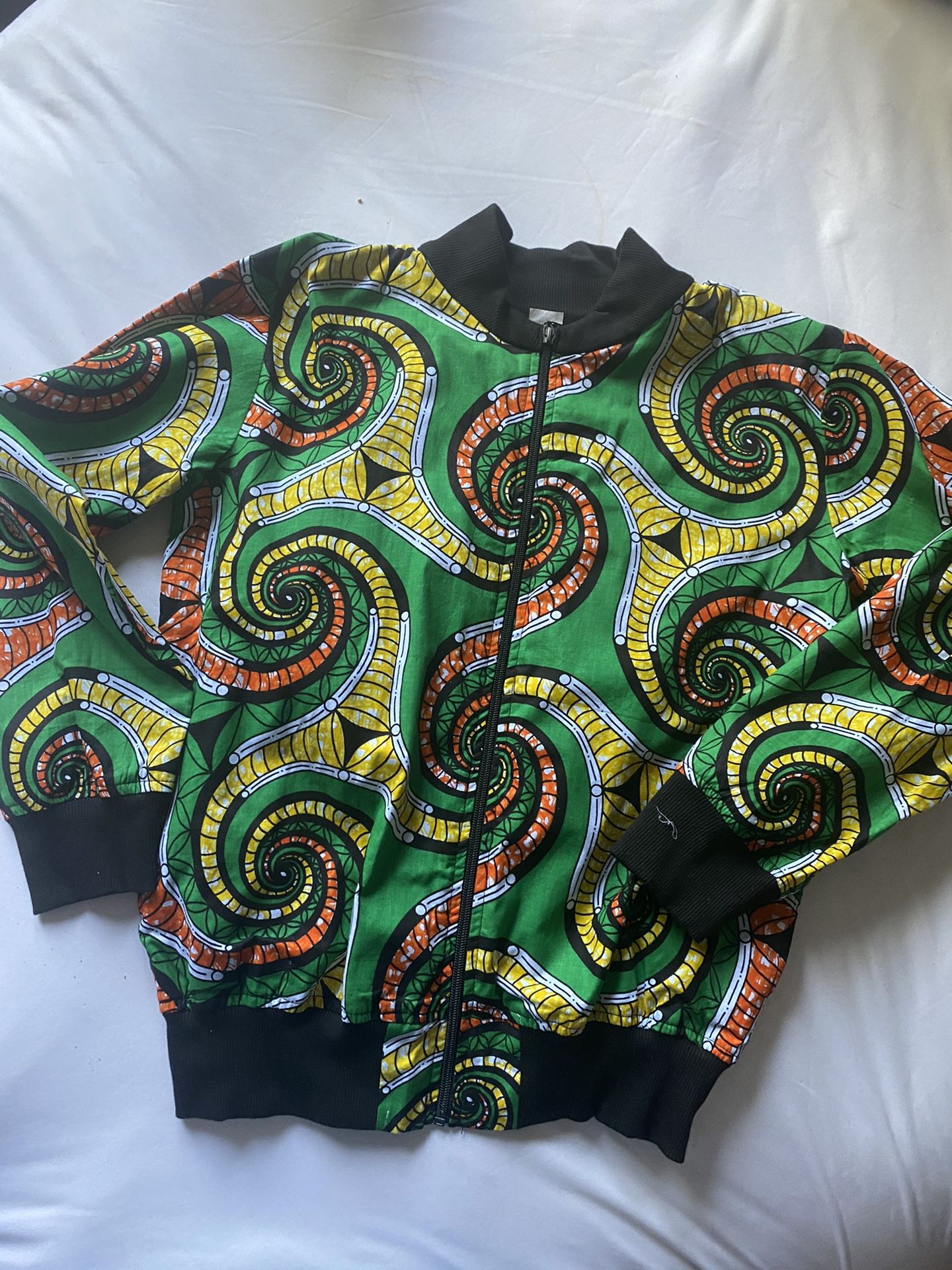 Ankara African Fabric Bomber Jacket Hoodie