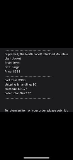 SS21 Supreme x The North Face Mountain Light Parka Royal Large Thumbnail
