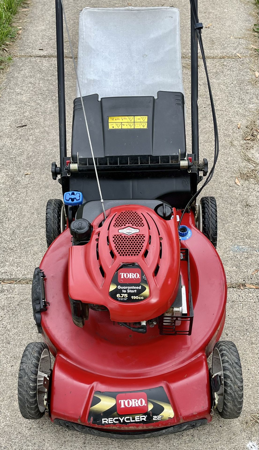 Toro Recycler 22 Self Propelled/Personal Pace Lawn Mower w 6.75hp Briggs & Stratton Motor w Bag