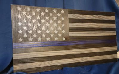 Thin Blue Line American Flag Wall Art Thumbnail