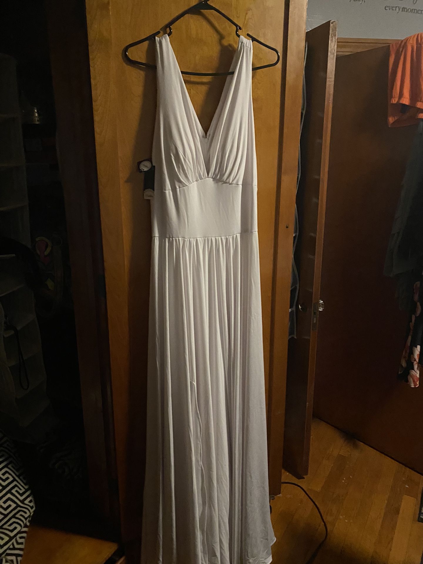 Winter White Long Wedding Dress