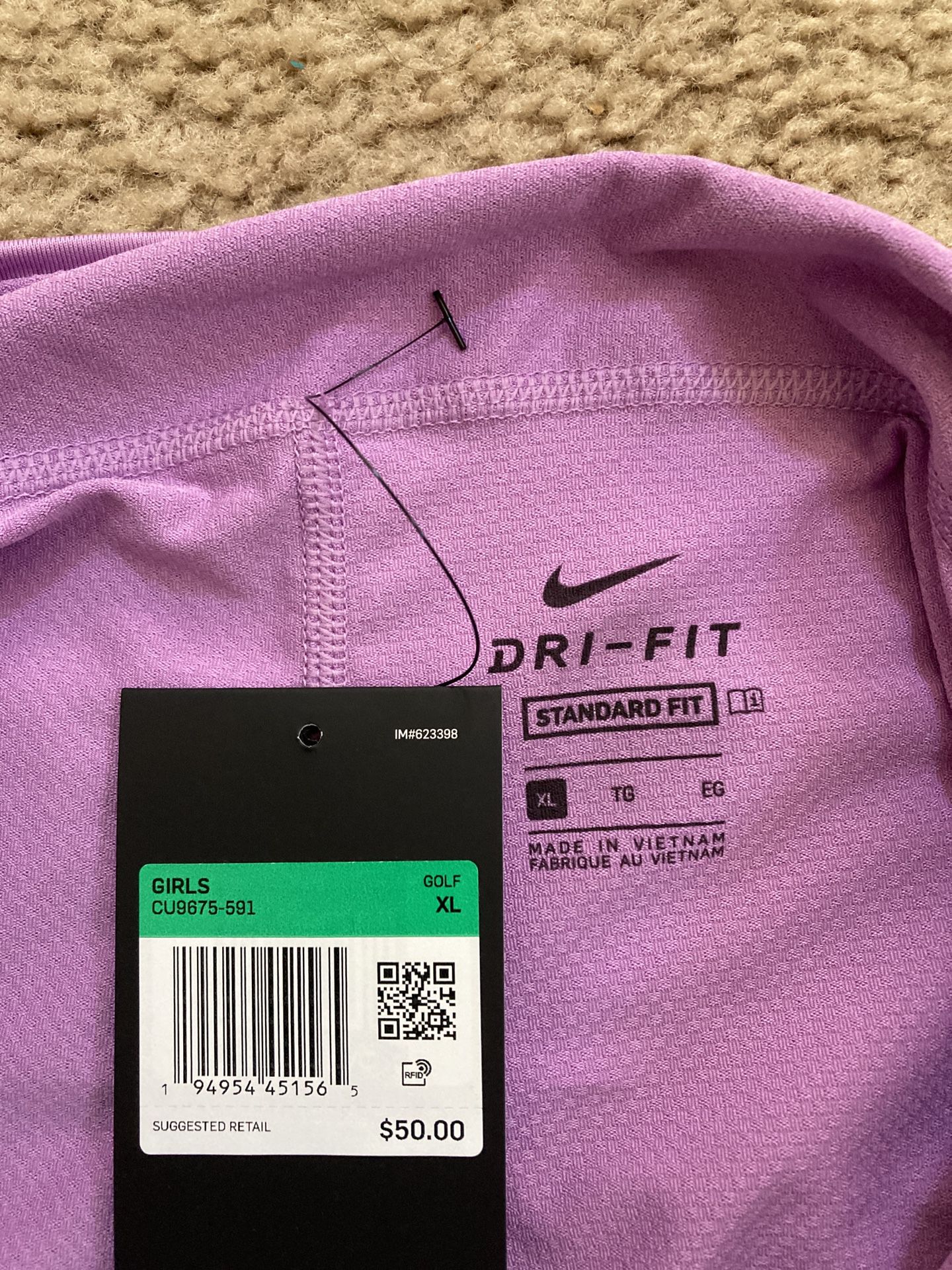 Nike Dri-fit Golf Girls Standard Fit Skirt Skort Purple NWT Size XL NWT